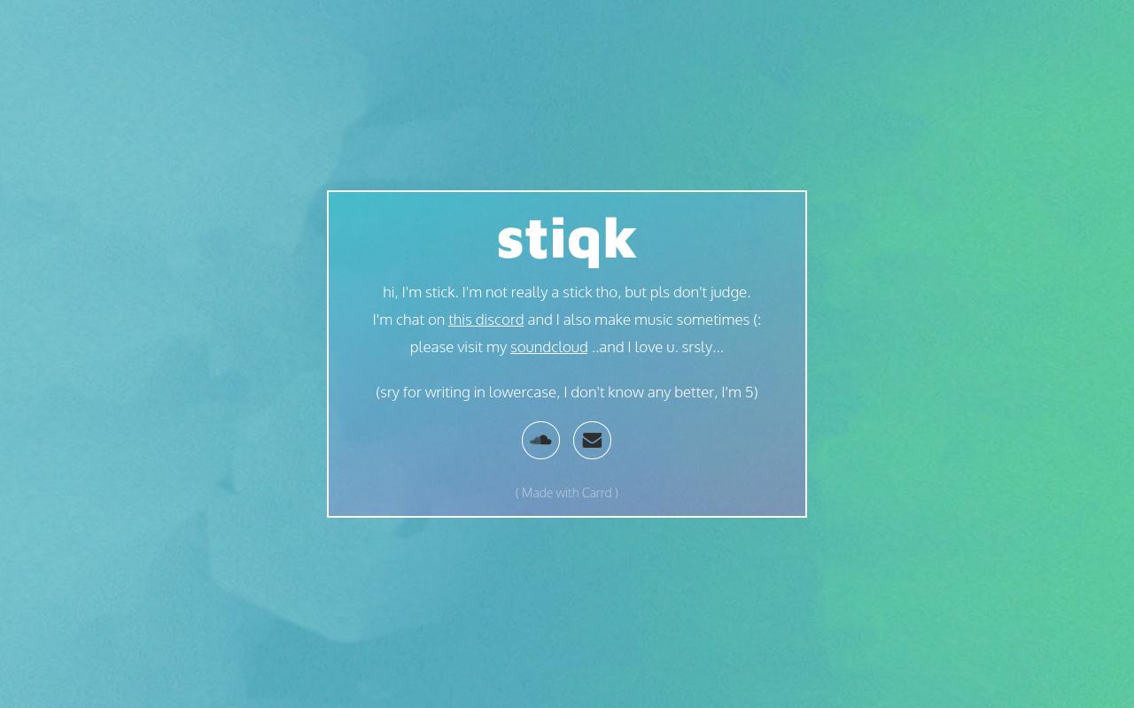 Carrd profile picture for @stick